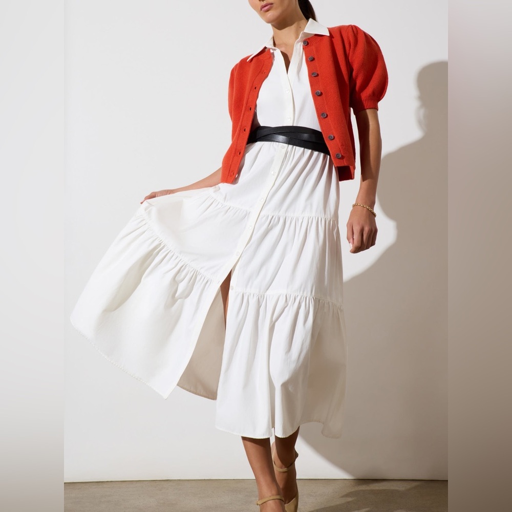 Brochu Walker Havana Maxi Dress, Large, Puff Sleeve Ivory - Picture 3 of 15